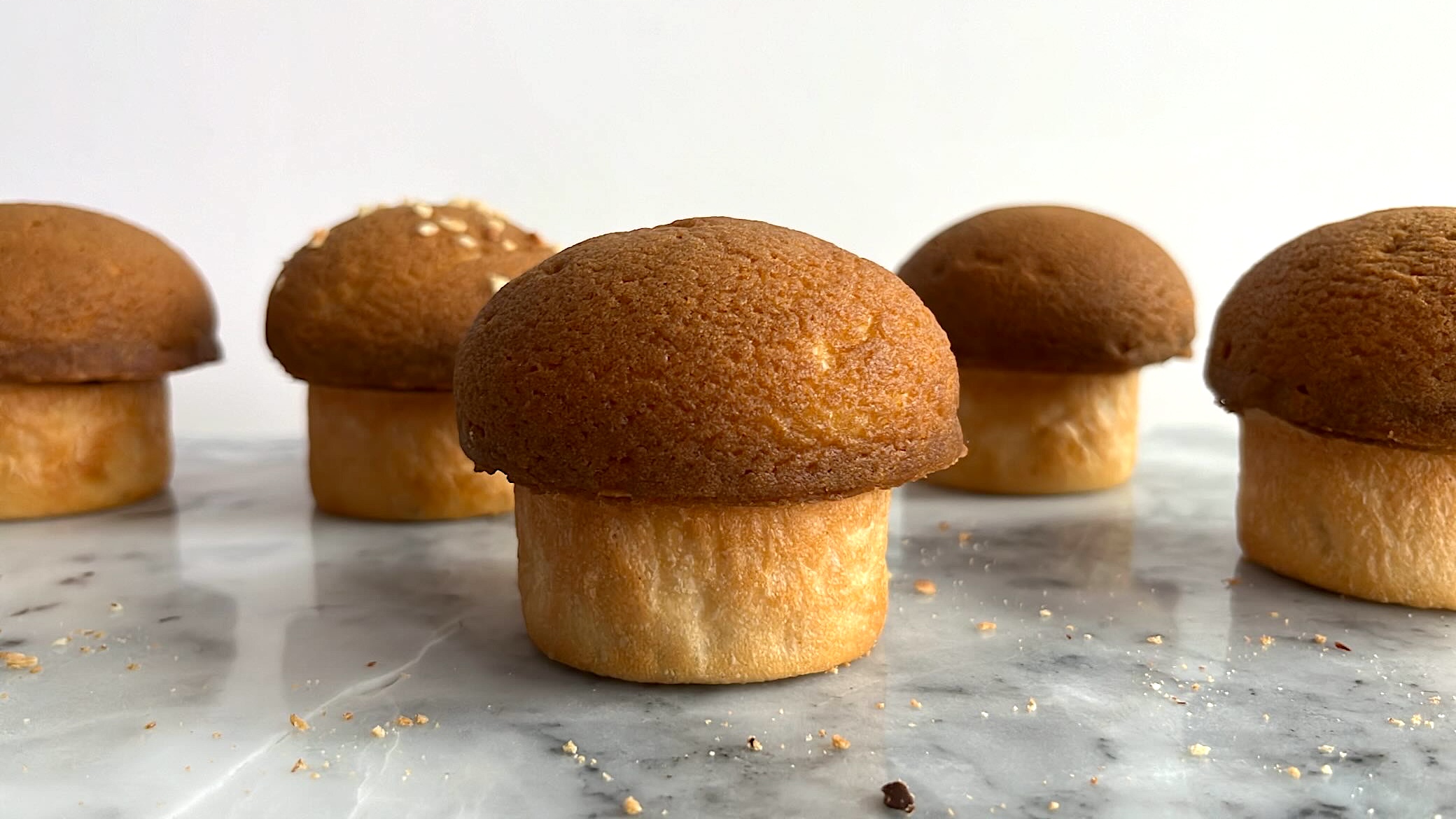 Bread in the shape of mushroom, in coffee flavor