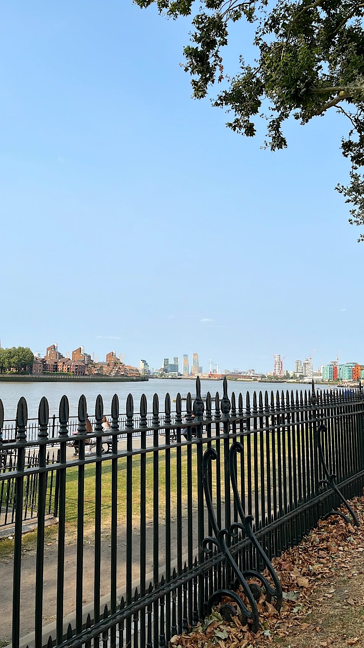 View of the Old Royal Naval College grounds overlooking the River Thames