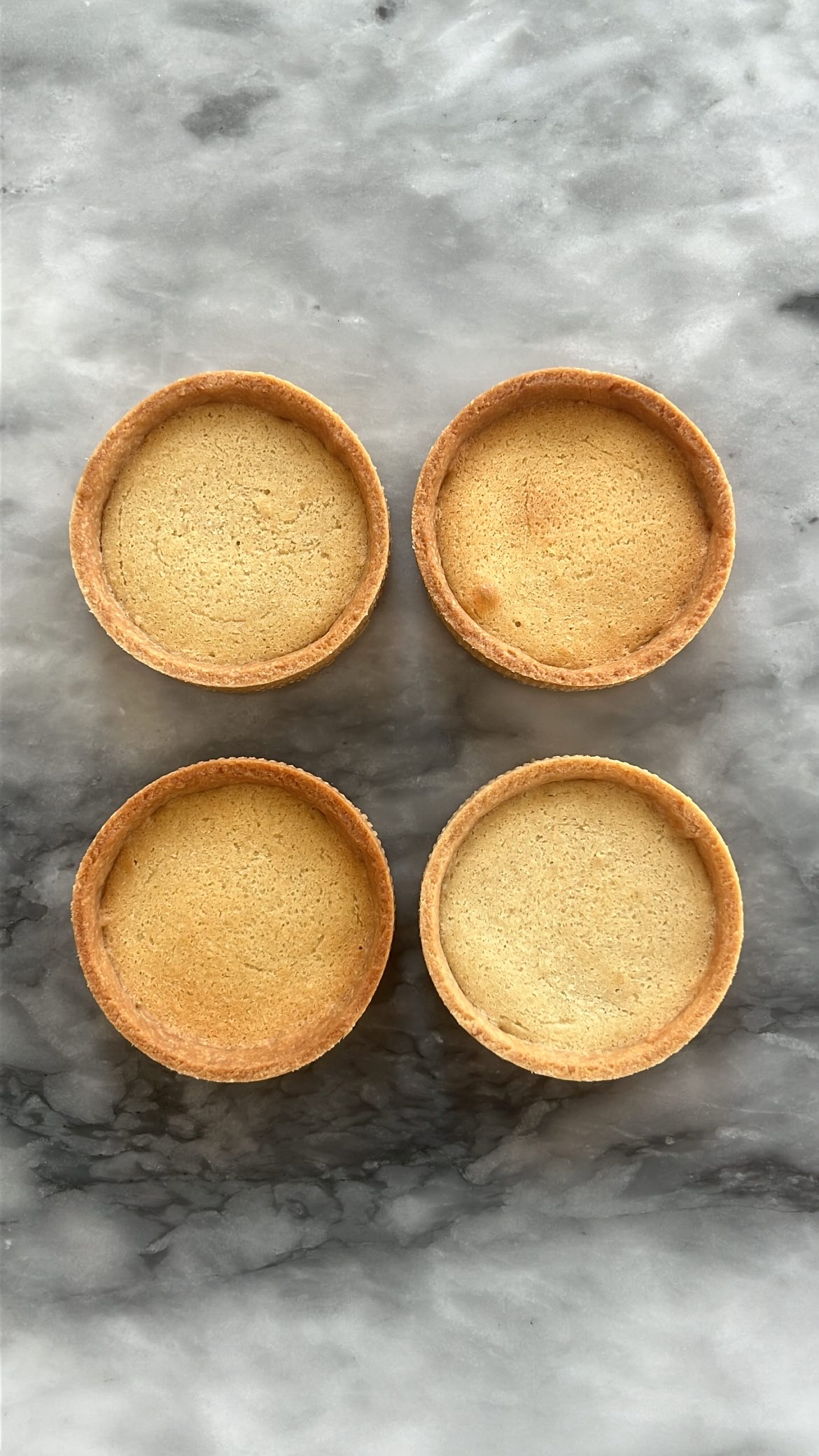 Baked tarts to be cooled